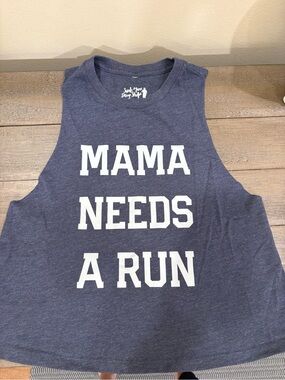 Mama Needs a Run Muscle Tee - Navy